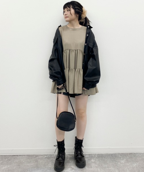 EPIMI E'PIMMY（エピミエピミー）の「3wayティアードチュニックブラウス（シャツ/ブラウス・レディース・ベージュ/ブラック/オフホワイト/グレー系その他・MEDIUM）」の15枚目の写真