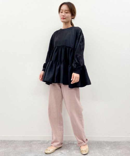 EPIMI E'PIMMY（エピミエピミー）の「3wayティアードチュニックブラウス（シャツ/ブラウス・レディース・ベージュ/ブラック/オフホワイト/グレー系その他・MEDIUM）」の8枚目の写真