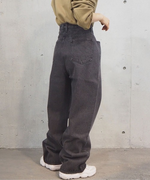 tiptop（ティップトップ）の「ウエストフックルーズデニム[2サイズ展開]（デニムパンツ・レディース・ブラック/サックスブルー/スミクロ/アイボリー/ネイビー/ブルー/ブラック系その他/ダークブルー・S/M）」の11枚目の写真