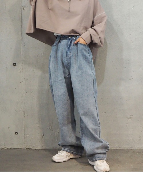 tiptop（ティップトップ）の「ウエストフックルーズデニム[2サイズ展開]（デニムパンツ・レディース・ブラック/サックスブルー/スミクロ/アイボリー/ネイビー/ブルー/ブラック系その他/ダークブルー・S/M）」の19枚目の写真