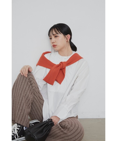 Aunt Marie's(アントマリーズ)の「キルティングシャツ/AUNT MARIE'S(シャツ/ブラウス・レディース・ブラック/ライトグリーン/アイボリー・FREE)」の10枚目の写真