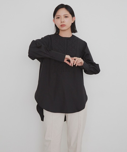 Aunt Marie's(アントマリーズ)の「キルティングシャツ/AUNT MARIE'S(シャツ/ブラウス・レディース・ブラック/ライトグリーン/アイボリー・FREE)」の14枚目の写真