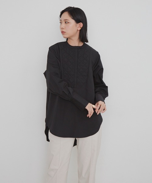 Aunt Marie's(アントマリーズ)の「キルティングシャツ/AUNT MARIE'S(シャツ/ブラウス・レディース・ブラック/ライトグリーン/アイボリー・FREE)」の15枚目の写真