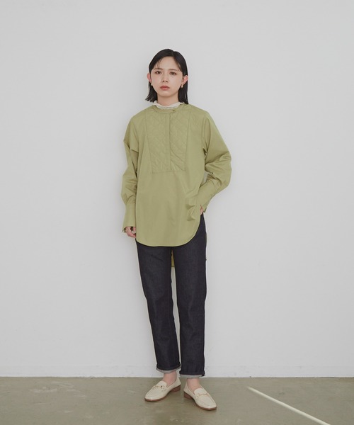 Aunt Marie's(アントマリーズ)の「キルティングシャツ/AUNT MARIE'S(シャツ/ブラウス・レディース・ブラック/ライトグリーン/アイボリー・FREE)」の19枚目の写真