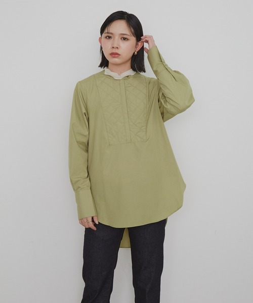 Aunt Marie's(アントマリーズ)の「キルティングシャツ/AUNT MARIE'S(シャツ/ブラウス・レディース・ブラック/ライトグリーン/アイボリー・FREE)」の18枚目の写真