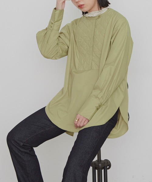 Aunt Marie's(アントマリーズ)の「キルティングシャツ/AUNT MARIE'S(シャツ/ブラウス・レディース・ブラック/ライトグリーン/アイボリー・FREE)」の21枚目の写真