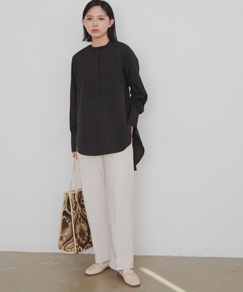 Aunt Marie's(アントマリーズ)の「キルティングシャツ/AUNT MARIE'S(シャツ/ブラウス・レディース・ブラック/ライトグリーン/アイボリー・FREE)」の13枚目の写真