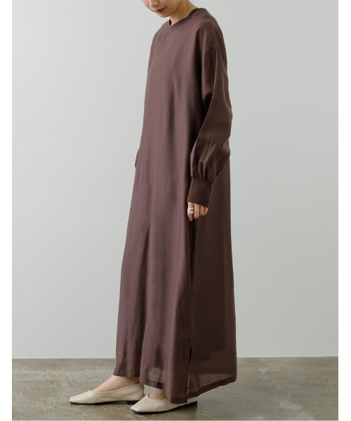 ワンピース 低身長 高身長サイズ有 2点セット シアーボリュームスリーブレイヤードワンピース ワンピース Re Edit リエディ のファッション