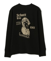 schott | Schott×GLAD HAND(ショットｘグラッドハンド）ONESTAR LADY HENRY WAFFLE LS T-SHIRT　ワンスターレディー ワッフルLS(Tシャツ/カットソー)