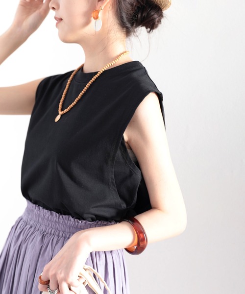 classicalelf（クラシカルエルフ）の「脇下安心！1枚で使える、レイヤードタンク（タンクトップ・レディース・ホワイト/ブラック/グレイッシュベージュ/ベージュ・MEDIUM/LARGE/X-LARGE/XX-LARGE）」の22枚目の写真