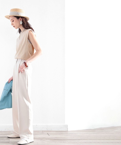 classicalelf（クラシカルエルフ）の「脇下安心！1枚で使える、レイヤードタンク（タンクトップ・レディース・ホワイト/ブラック/グレイッシュベージュ/ベージュ・MEDIUM/LARGE/X-LARGE/XX-LARGE）」の14枚目の写真