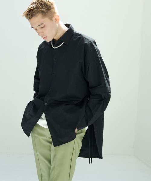 NILWAY（ニルウェイ）の「マルチウェイサイドコードルーズシャツ（シャツ/ブラウス・メンズ・ホワイト/ブラック/ブルー/ホワイト系/ホワイト系1/グレイッシュベージュ/チャコール・MEDIUM/LARGE）」の5枚目の写真