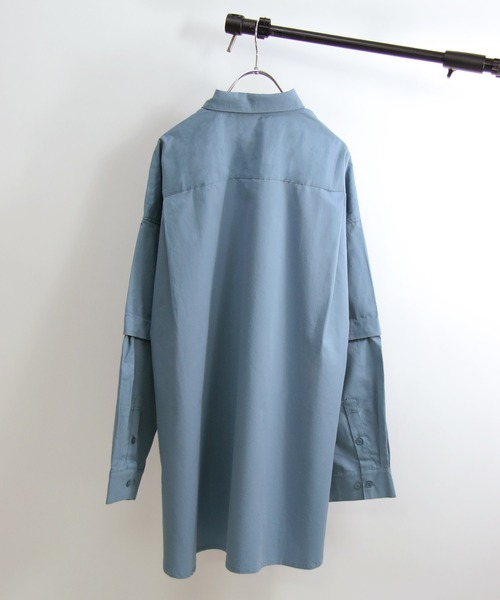 NILWAY（ニルウェイ）の「マルチウェイサイドコードルーズシャツ（シャツ/ブラウス・メンズ・ホワイト/ブラック/ブルー/ホワイト系/ホワイト系1/グレイッシュベージュ/チャコール・MEDIUM/LARGE）」の14枚目の写真