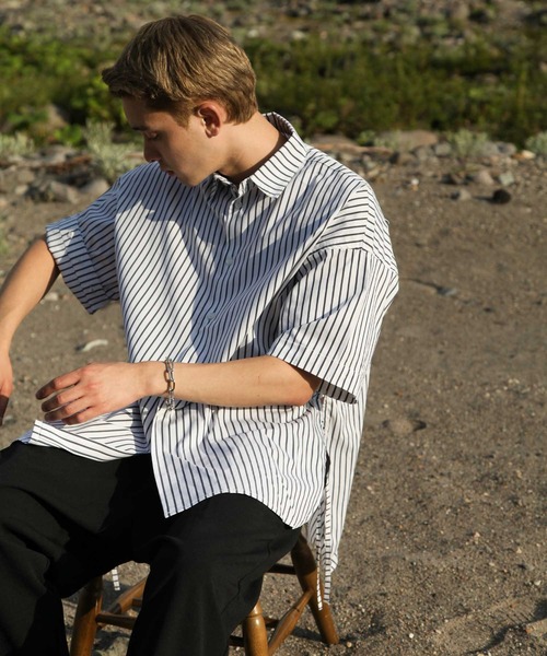 NILWAY（ニルウェイ）の「マルチウェイサイドコードルーズシャツ（シャツ/ブラウス・メンズ・ホワイト/ブラック/ブルー/ホワイト系/ホワイト系1/グレイッシュベージュ/チャコール・MEDIUM/LARGE）」の21枚目の写真