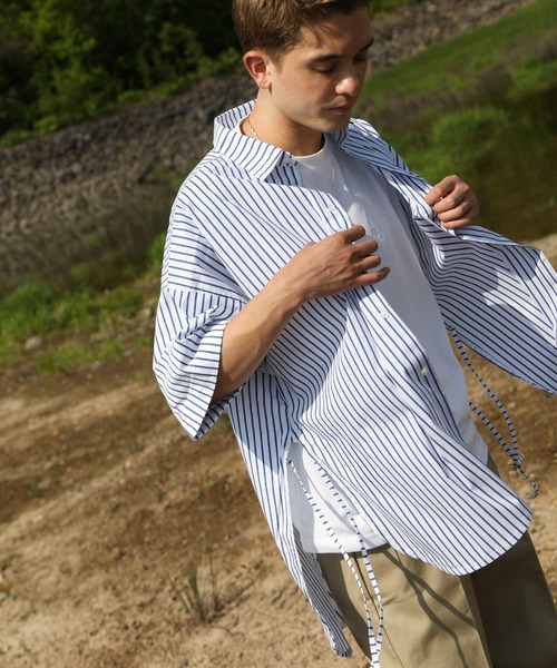 NILWAY（ニルウェイ）の「マルチウェイサイドコードルーズシャツ（シャツ/ブラウス・メンズ・ホワイト/ブラック/ブルー/ホワイト系/ホワイト系1/グレイッシュベージュ/チャコール・MEDIUM/LARGE）」の20枚目の写真