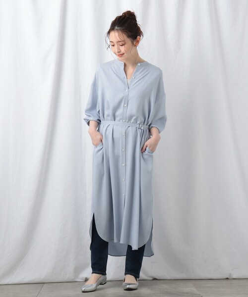 セール 洗える ヴィスコースドレープシャツワンピース ワンピース Reflect リフレクト のファッション通販 Zozotown