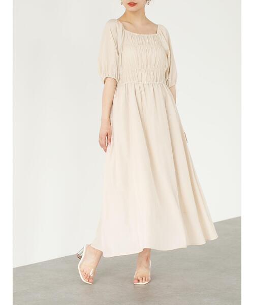 SLURR（スラ―）の「シャーリングバックリボンフレアワンピース（ワンピース・レディース・その他8/ブラック・FREE）」の8枚目の写真