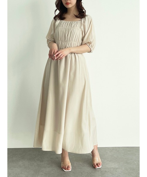 SLURR（スラ―）の「シャーリングバックリボンフレアワンピース（ワンピース・レディース・その他8/ブラック・FREE）」の12枚目の写真