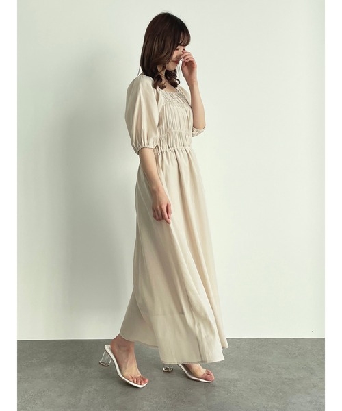 SLURR（スラ―）の「シャーリングバックリボンフレアワンピース（ワンピース・レディース・その他8/ブラック・FREE）」の18枚目の写真