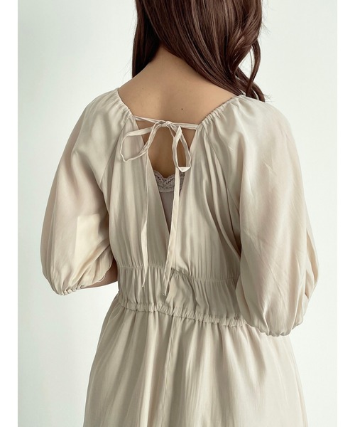 SLURR（スラ―）の「シャーリングバックリボンフレアワンピース（ワンピース・レディース・その他8/ブラック・FREE）」の21枚目の写真