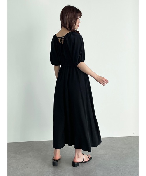 SLURR（スラ―）の「シャーリングバックリボンフレアワンピース（ワンピース・レディース・その他8/ブラック・FREE）」の13枚目の写真