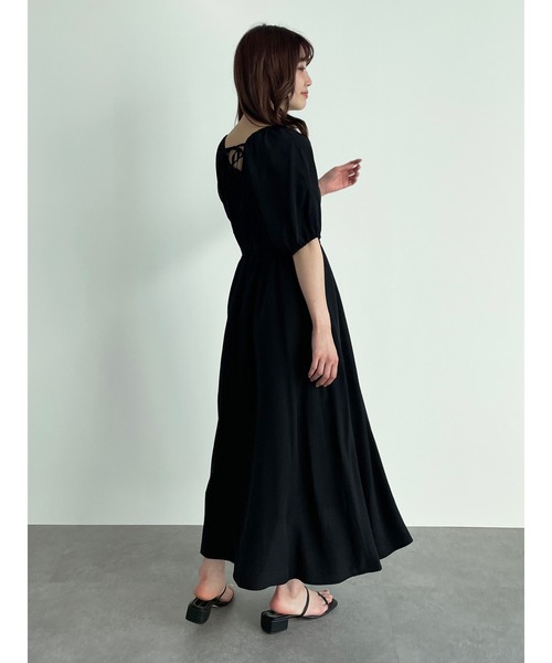 SLURR（スラ―）の「シャーリングバックリボンフレアワンピース（ワンピース・レディース・その他8/ブラック・FREE）」の10枚目の写真