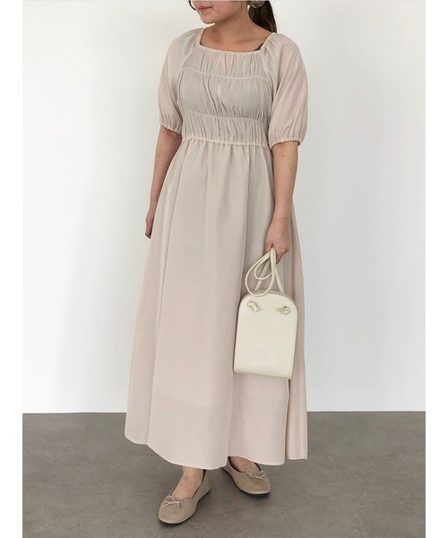 SLURR（スラ―）の「シャーリングバックリボンフレアワンピース（ワンピース・レディース・その他8/ブラック・FREE）」の19枚目の写真