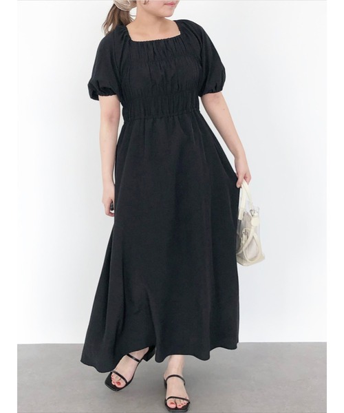 SLURR（スラ―）の「シャーリングバックリボンフレアワンピース（ワンピース・レディース・その他8/ブラック・FREE）」の22枚目の写真