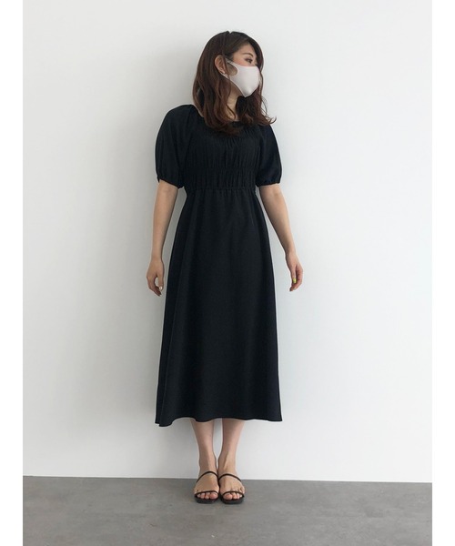 SLURR（スラ―）の「シャーリングバックリボンフレアワンピース（ワンピース・レディース・その他8/ブラック・FREE）」の11枚目の写真