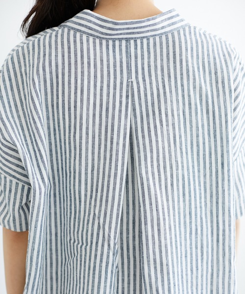 CRAFT STANDARD BOUTIQUE（クラフトスタンダードブティック）の「スキッパーリネンブレンドシャツ　＊◇（シャツ/ブラウス・レディース・ベージュ/ブルー系その他4/ネイビー/パープル/ストライプ/ブルー/オレンジ/アイボリー・FREE）」の14枚目の写真