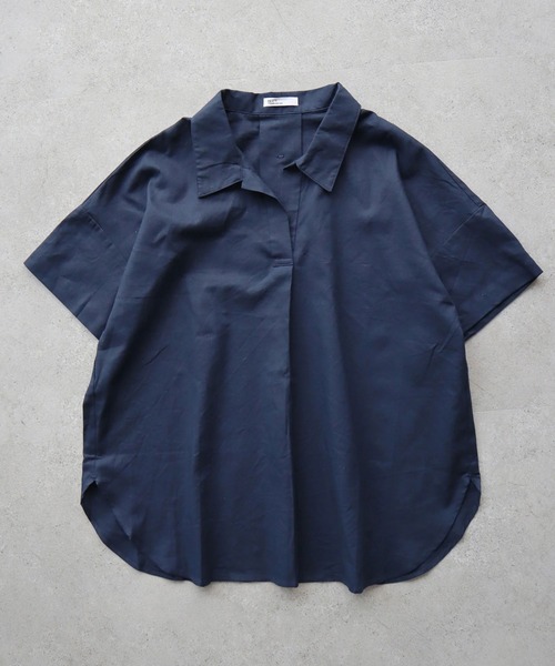 CRAFT STANDARD BOUTIQUE（クラフトスタンダードブティック）の「スキッパーリネンブレンドシャツ　＊◇（シャツ/ブラウス・レディース・ベージュ/ブルー系その他4/ネイビー/パープル/ストライプ/ブルー/オレンジ/アイボリー・FREE）」の21枚目の写真