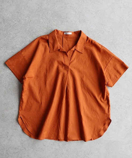 CRAFT STANDARD BOUTIQUE（クラフトスタンダードブティック）の「スキッパーリネンブレンドシャツ　＊◇（シャツ/ブラウス・レディース・ベージュ/ブルー系その他4/ネイビー/パープル/ストライプ/ブルー/オレンジ/アイボリー・FREE）」の22枚目の写真