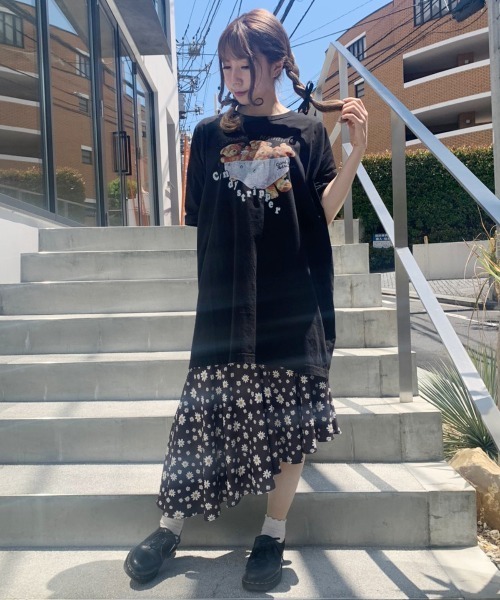 Candy Stripper（キャンディストリッパー）の「BEARS IN LINGERIE BIG BIG Tシャツ（Tシャツ/カットソー・レディース・ピンク/ブラック/オフホワイト/ライトブルー・2）」の3枚目の写真