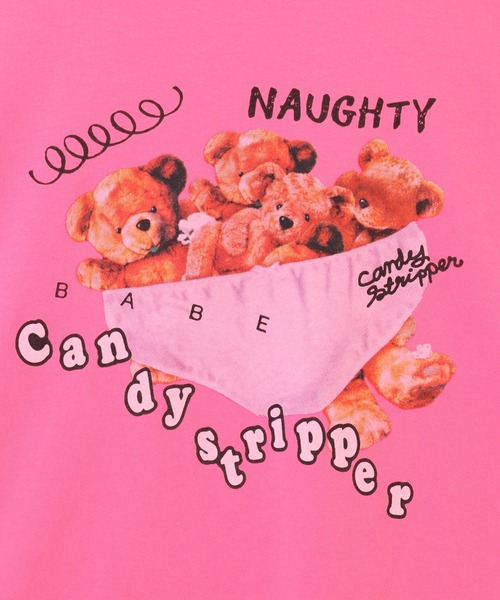 Candy Stripper（キャンディストリッパー）の「BEARS IN LINGERIE BIG BIG Tシャツ（Tシャツ/カットソー・レディース・ピンク/ブラック/オフホワイト/ライトブルー・2）」の9枚目の写真