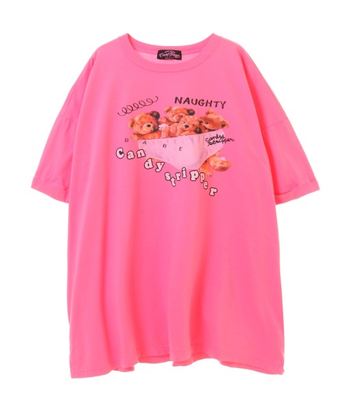Candy Stripper（キャンディストリッパー）の「BEARS IN LINGERIE BIG BIG Tシャツ（Tシャツ/カットソー・レディース・ピンク/ブラック/オフホワイト/ライトブルー・2）」の10枚目の写真
