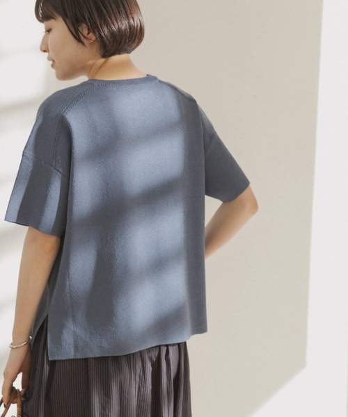 FORK&SPOON（フォークアンドスプーン）の「FORK&SPOON　ペーパーニットTシャツ（Tシャツ/カットソー・レディース・ダークブラウン/アイボリー/ブルー系その他・ONE）」の18枚目の写真