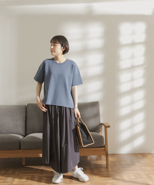 FORK&SPOON（フォークアンドスプーン）の「FORK&SPOON　ペーパーニットTシャツ（Tシャツ/カットソー・レディース・ダークブラウン/アイボリー/ブルー系その他・ONE）」の21枚目の写真