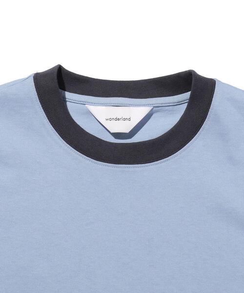 wonderland（ワンダーランド）の「＜wonderland＞ RINGER TEE/Tシャツ（Tシャツ/カットソー・メンズ・ダークグリーン/ライトブルー・1/2）」の7枚目の写真