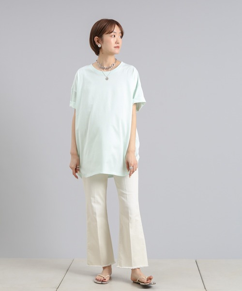 DouDou（ドゥドゥ）の「ブーツカットデニム（デニムパンツ・レディース・ライトベージュ/ブルー・36/38）」の5枚目の写真