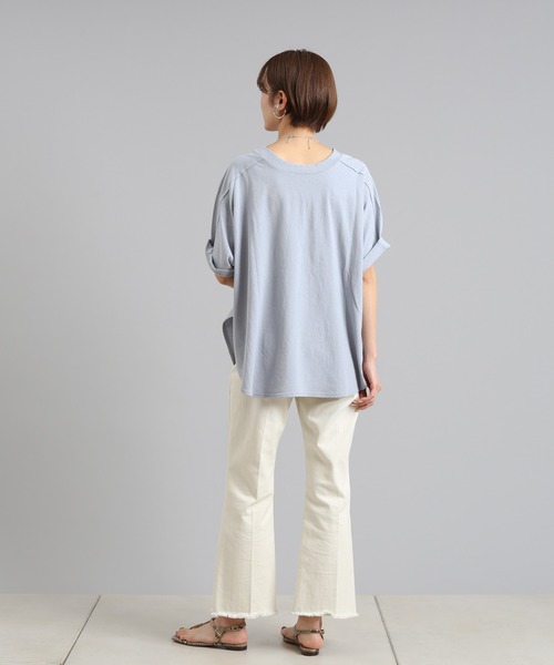 DouDou（ドゥドゥ）の「ブーツカットデニム（デニムパンツ・レディース・ライトベージュ/ブルー・36/38）」の6枚目の写真