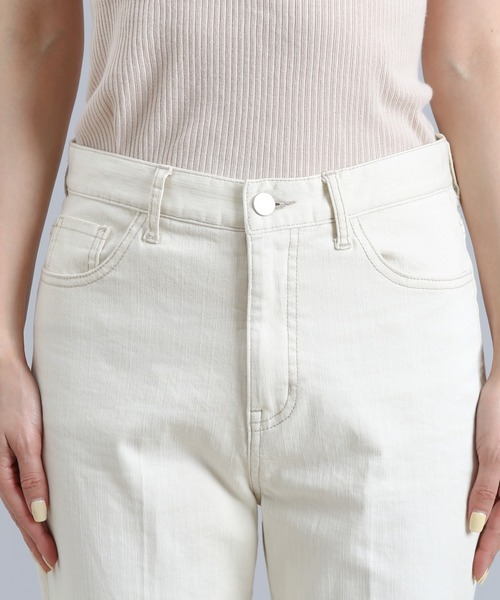 DouDou（ドゥドゥ）の「ブーツカットデニム（デニムパンツ・レディース・ライトベージュ/ブルー・36/38）」の4枚目の写真