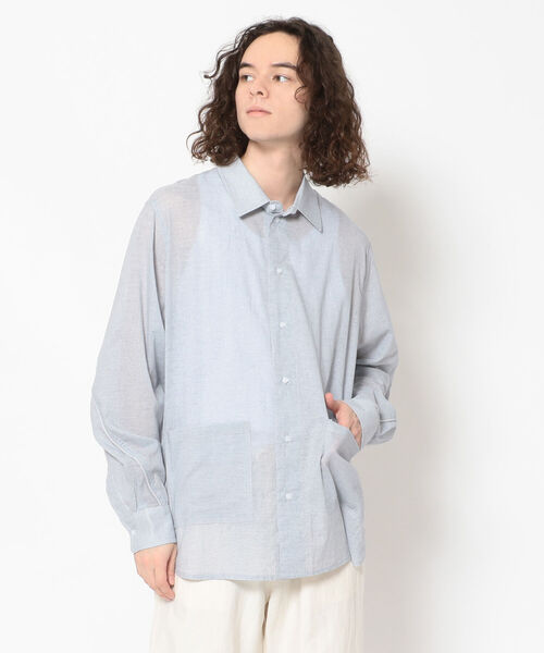 LUSOR（ルーソル）の「LUSOR（ルーソル）バイオローンシャツ（シャツ/ブラウス・メンズ・ホワイト/ブルー/グレー・FREE）」の2枚目の写真