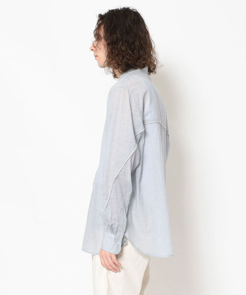 LUSOR（ルーソル）の「LUSOR（ルーソル）バイオローンシャツ（シャツ/ブラウス・メンズ・ホワイト/ブルー/グレー・FREE）」の5枚目の写真