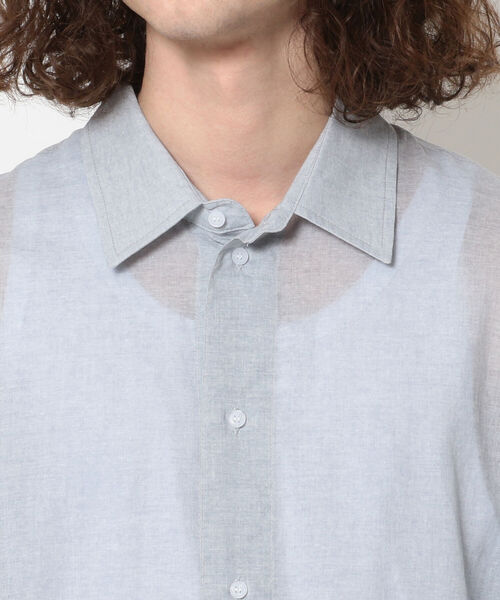 LUSOR（ルーソル）の「LUSOR（ルーソル）バイオローンシャツ（シャツ/ブラウス・メンズ・ホワイト/ブルー/グレー・FREE）」の6枚目の写真