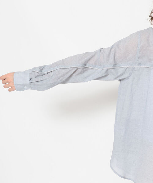 LUSOR（ルーソル）の「LUSOR（ルーソル）バイオローンシャツ（シャツ/ブラウス・メンズ・ホワイト/ブルー/グレー・FREE）」の8枚目の写真