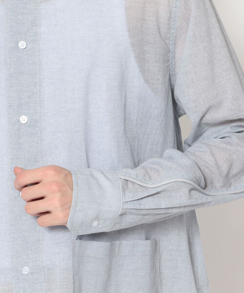 LUSOR（ルーソル）の「LUSOR（ルーソル）バイオローンシャツ（シャツ/ブラウス・メンズ・ホワイト/ブルー/グレー・FREE）」の9枚目の写真