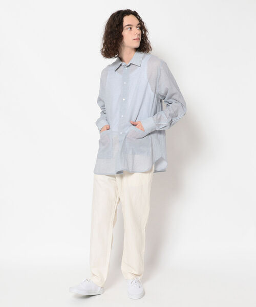LUSOR（ルーソル）の「LUSOR（ルーソル）バイオローンシャツ（シャツ/ブラウス・メンズ・ホワイト/ブルー/グレー・FREE）」の12枚目の写真