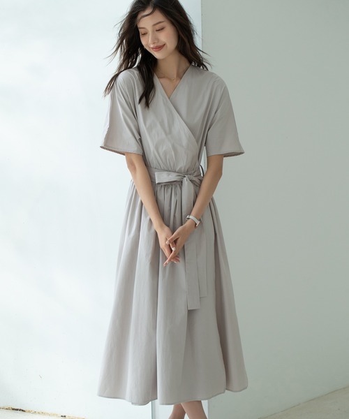 ギャザーヘムカシュクールワンピース ワンピース Saison De Papillon セゾンドパピヨン のファッション De ギャザーヘムカシュクールワンピース ワンピース Saison De Papillon セゾンドパピヨン のファッション De