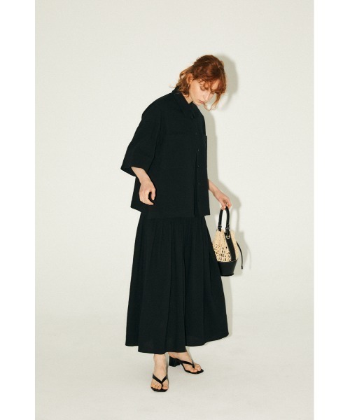 M_(エムアンダーバー)の「【M_】OVERSIZE HALF SLEEVE シャツ(シャツ/ブラウス・レディース・ブラック/アイボリー/スモークピンク・FREE)」の8枚目の写真