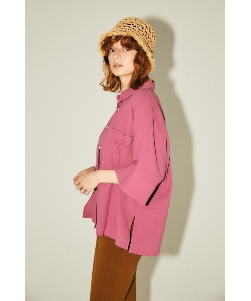 M_(エムアンダーバー)の「【M_】OVERSIZE HALF SLEEVE シャツ(シャツ/ブラウス・レディース・ブラック/アイボリー/スモークピンク・FREE)」の21枚目の写真